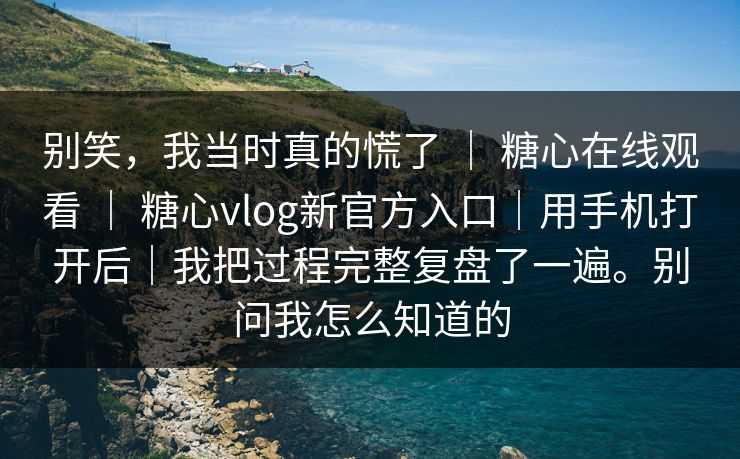 别笑，我当时真的慌了 ｜ 糖心在线观看 ｜ 糖心vlog新官方入口｜用手机打开后｜我把过程完整复盘了一遍。别问我怎么知道的