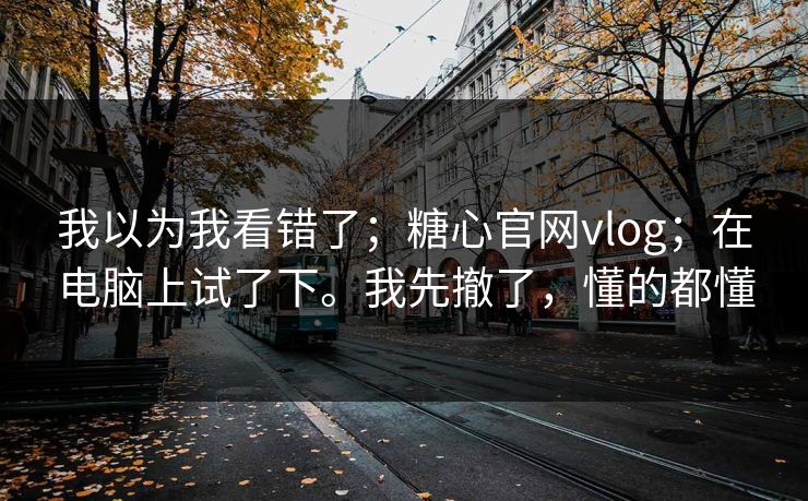 我以为我看错了；糖心官网vlog；在电脑上试了下。我先撤了，懂的都懂